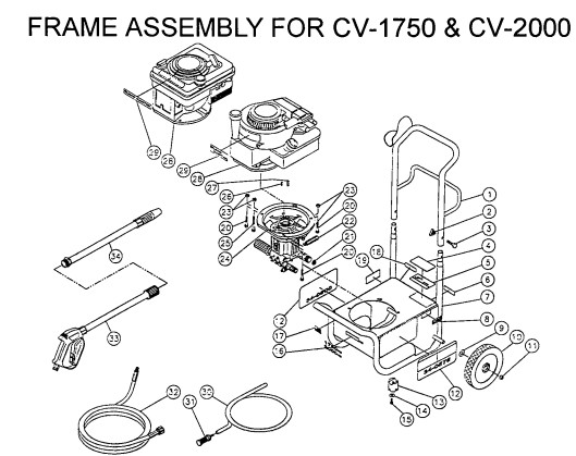 MITM CV-1750 pressure washer replacement parts